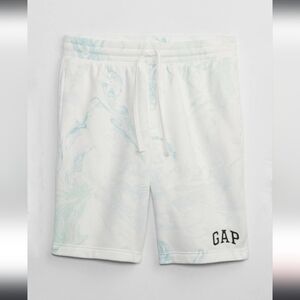 NWT! GAP, Gap Logo Shorts, White/Blue Swirl, Size Small -$39